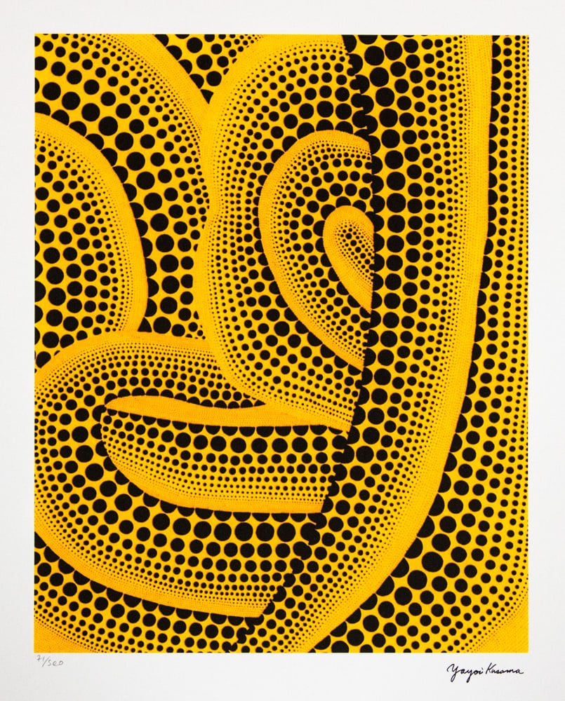 Yayoi Kusama 'Wave': Yayoi Kusama (after) 'Wave' offset lithography, limited edition of 500, sheet size 50 x 65 cm, plate signed bottom right, numbered with pencil bottom left 71/500, fine art paper, without additional