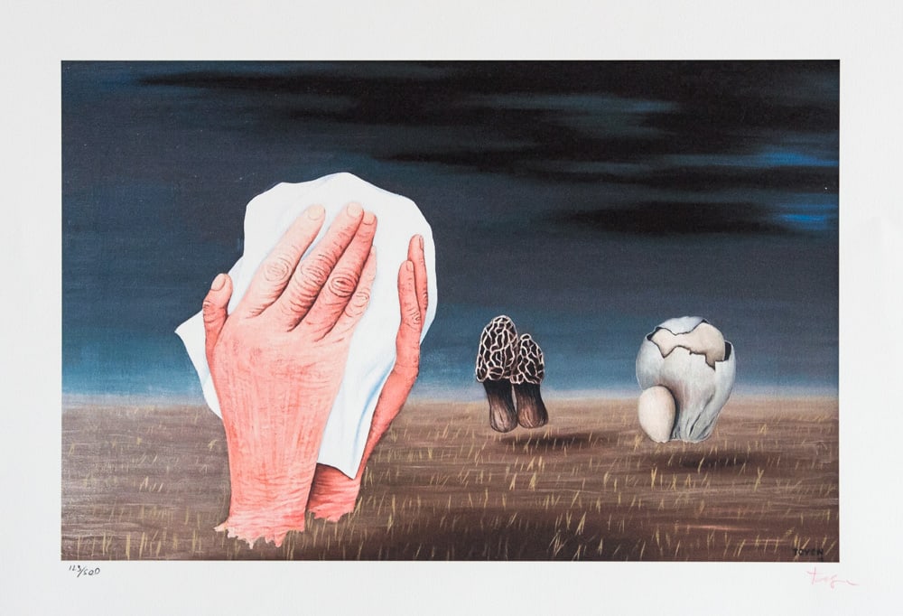 Toyen 'Sad Day': Toyen (after), Marie Cerminova 'Sad Day' lithography print, signed bottom right, numbered with pencil bottom left, limited edition 129/500, bottom embossing stamps, paper BFK Rives, sheet size 48 x 66