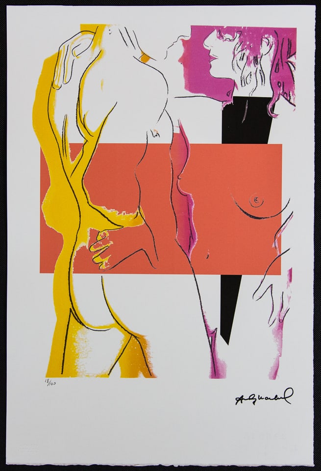 Andy Warhol 'Love': Andy Warhol (after) 'Love' offset lithograph in colors on Arches paper, sheet size 38,5 x 57 cm, plate signed bottom right, numbered with pencil, limited edition 18/100 (Leo Castelli, Art Gallery New 
