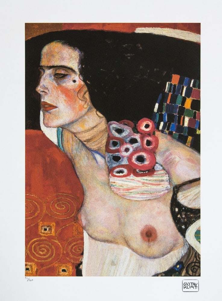 Gustav Klimt 'Judith II': Gustav Klimt (after) 'Judith II' limited edition of 200, lithograph print, plate signed bottom right, numbered with pencil bottom left 20/200, fine art paper, with La TREC Spa embossing, sheet size: