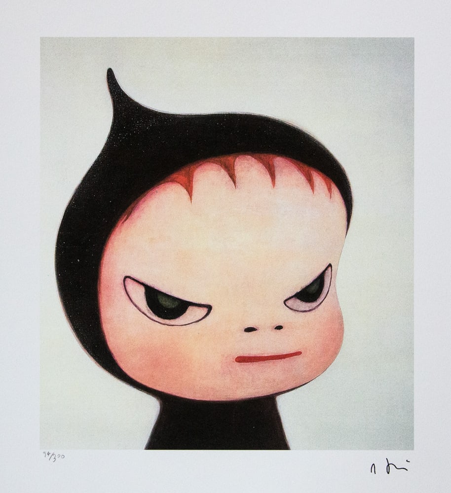 Yoshitomo Nara 'Pyromaniac Day': Yoshitomo Nara (after) 'Pyromaniac Day' offset lithography, limited edition of 300, sheet size 50 x 65 cm, plate signed bottom right, numbered with pencil bottom left 94/300, fine art paper, without