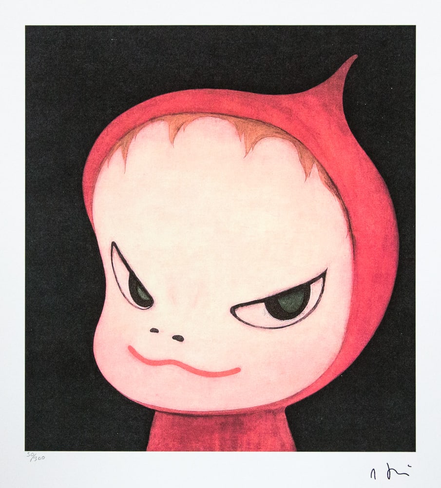 Yoshitomo Nara 'Pyromaniac Dead of Night': Yoshitomo Nara (after) 'Pyromaniac Dead of Night' offset lithography, limited edition of 300, sheet size 50 x 65 cm, plate signed bottom right, numbered with pencil bottom left 50/300, fine art