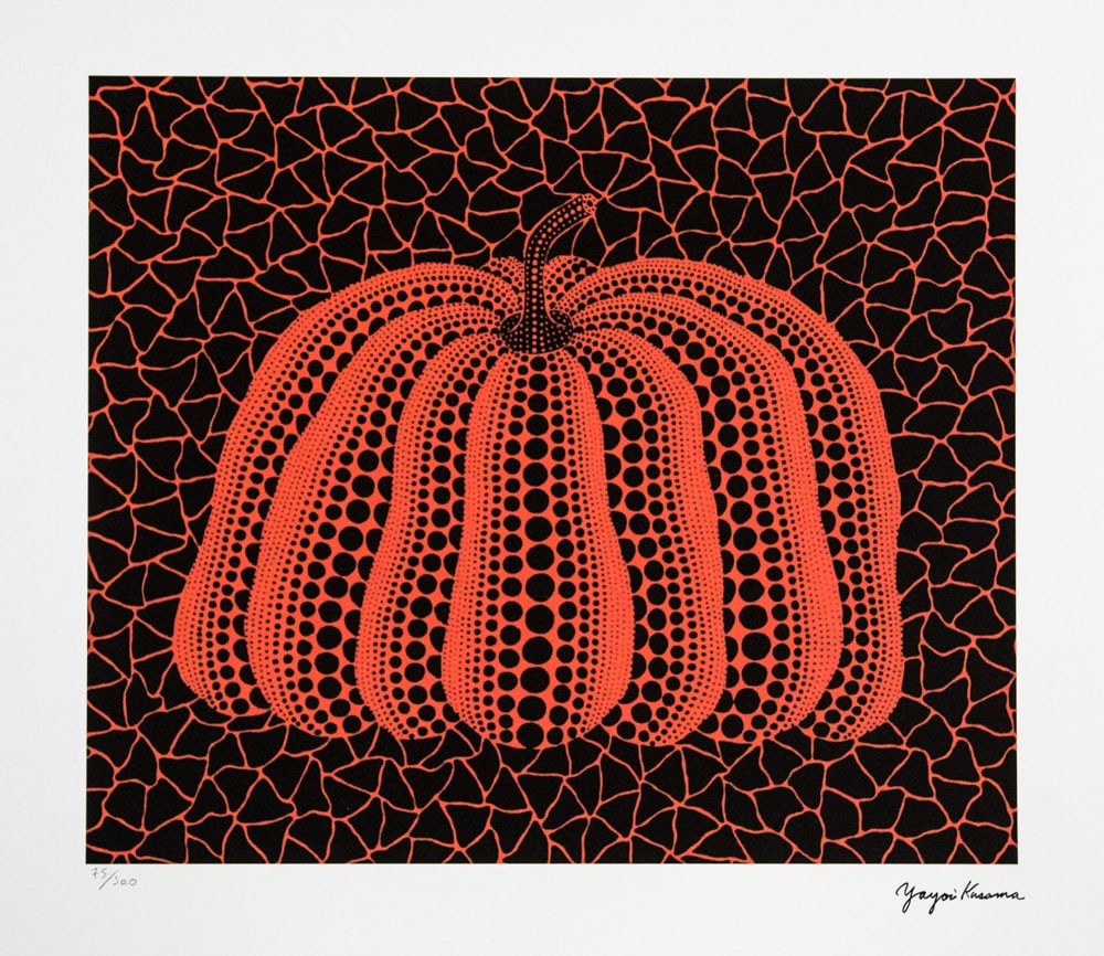 Yayoi Kusama 'Pumpkin': Yayoi Kusama (after) 'Pumpkin' offset lithography, limited edition of 500, sheet size 50 x 65 cm, plate signed bottom right, numbered with pencil bottom left 75/500, fine art paper, without