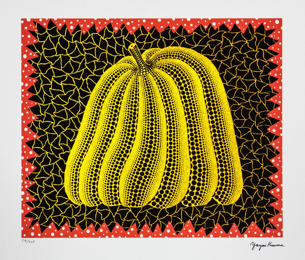 Yayoi Kusama 'Pumpkin': Yayoi Kusama (after) 'Pumpkin' offset lithography, limited edition of 500, sheet size 50 x 65 cm, plate signed bottom right, numbered with pencil bottom left 24/500, fine art paper, without