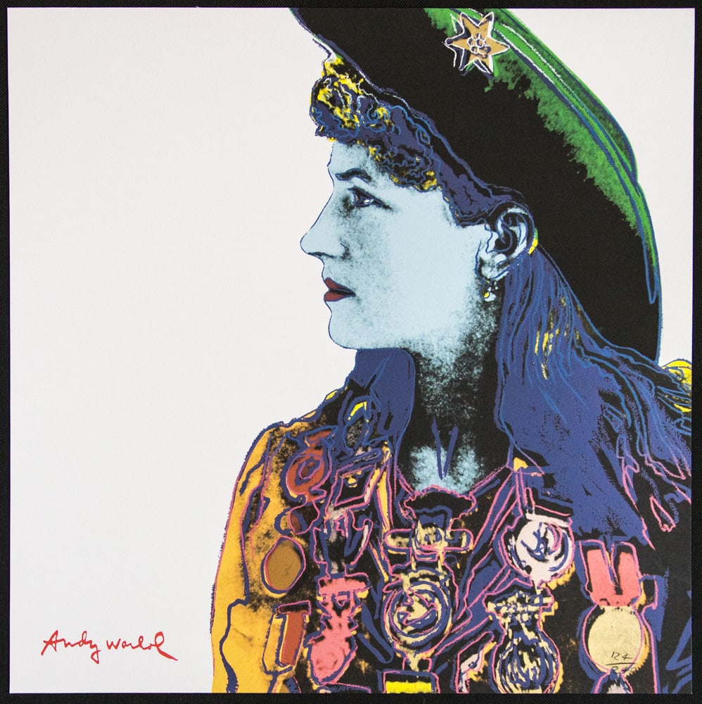Andy Warhol 'Annie Oakley': Andy Warhol (after) 'Annie Oakley' offset lithography, size 60 x 60 cm, plate signed bottom left, numbered with pencil, limited edition 124/2400, heavy paper, stamped with CMOA on the back (Carnegie M