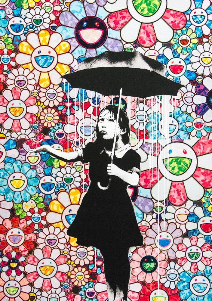 DEATH NYC SIGNED FINE ART PRINT W/COA: DEATH NYC Signed Fine Art Print with COA , DEATH NYC is a New York City-based street artist. Her pseudonym is an acronym for 'Don't Easily Abandon the Hope'. Print is blind stamped, comes with Certifi