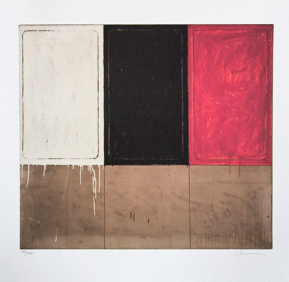 Mario Schifano 'The Drawing Room': Mario Schifano (after) 'The Drawing Room' offset lithograph in colors, signed bottom right, pencil, numbered bottom left with pencil, limited edition 160/200, bottom center publishing house stamp,
