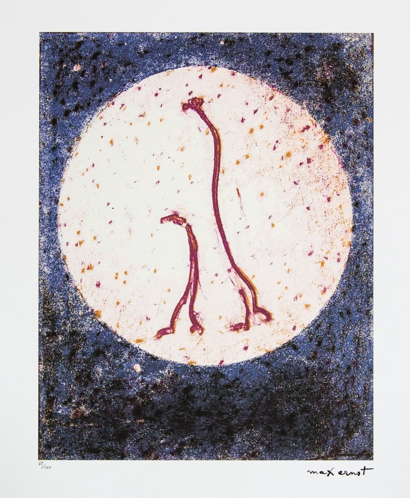 Max Ernst, from 'Little Lambs': Max Ernst (after) from 'Little Lambs' lithography print, sheet size 50 x 70 cm, plate signed bottom right, numbered with pencil bottom left, limited edition 82/100, bottom left publishing house stamp