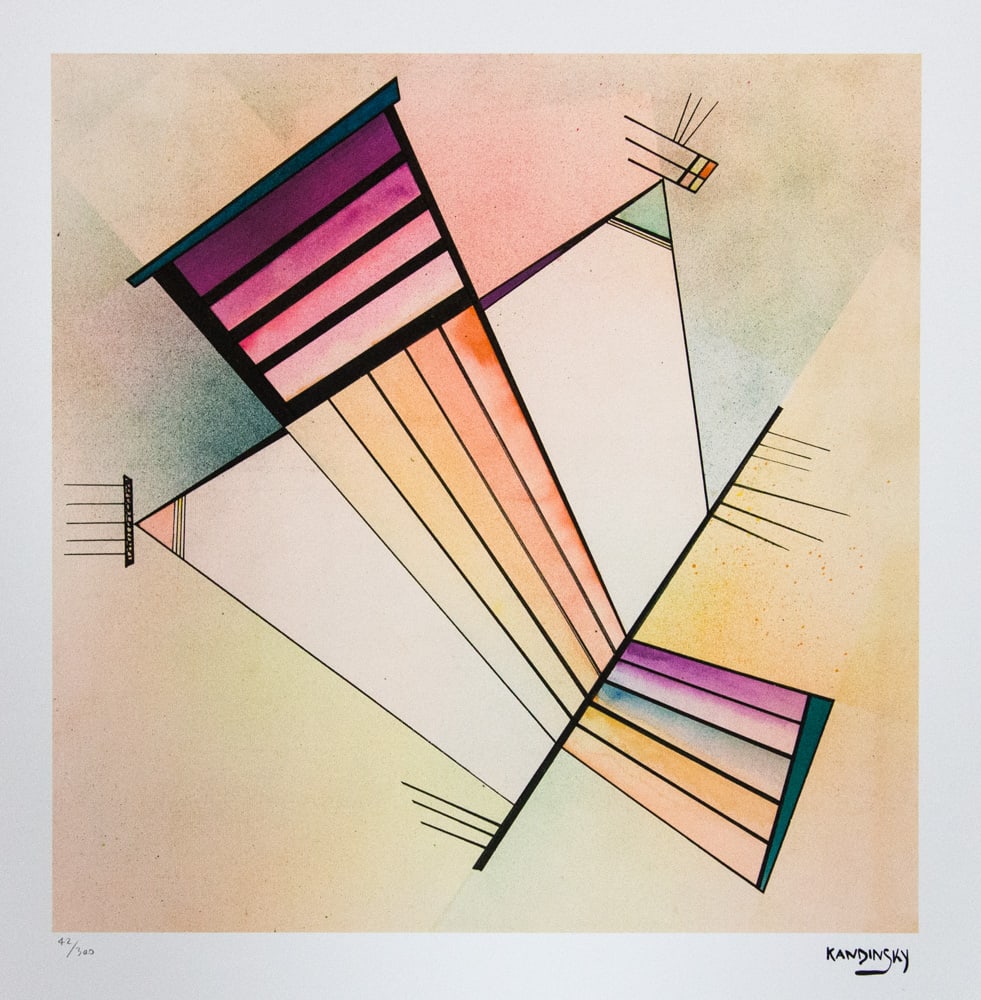 Wassily Kandinsky, Untitled: Wassily Kandinsky (after) untitled, offset lithography, limited edition of 300, sheet size 50 x 65 cm, plate signed bottom right, numbered with pencil bottom left 42/300, fine art paper, without addit
