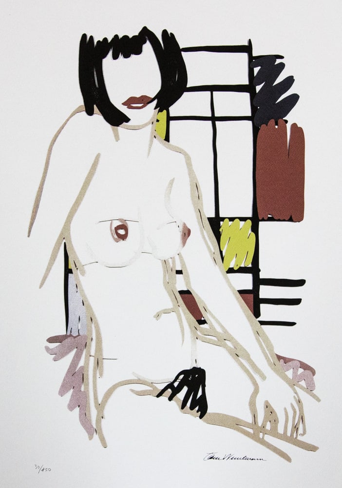 Tom Wesselmann 'Monica Sitting with Mondrian': Tom Wesselmann (after) 'Monica Sitting with Mondrian' offset lithography, limited edition of 450, sheet size 50 x 70 cm, plate signed bottom right, numbered with pencil bottom left 30/450, cotton