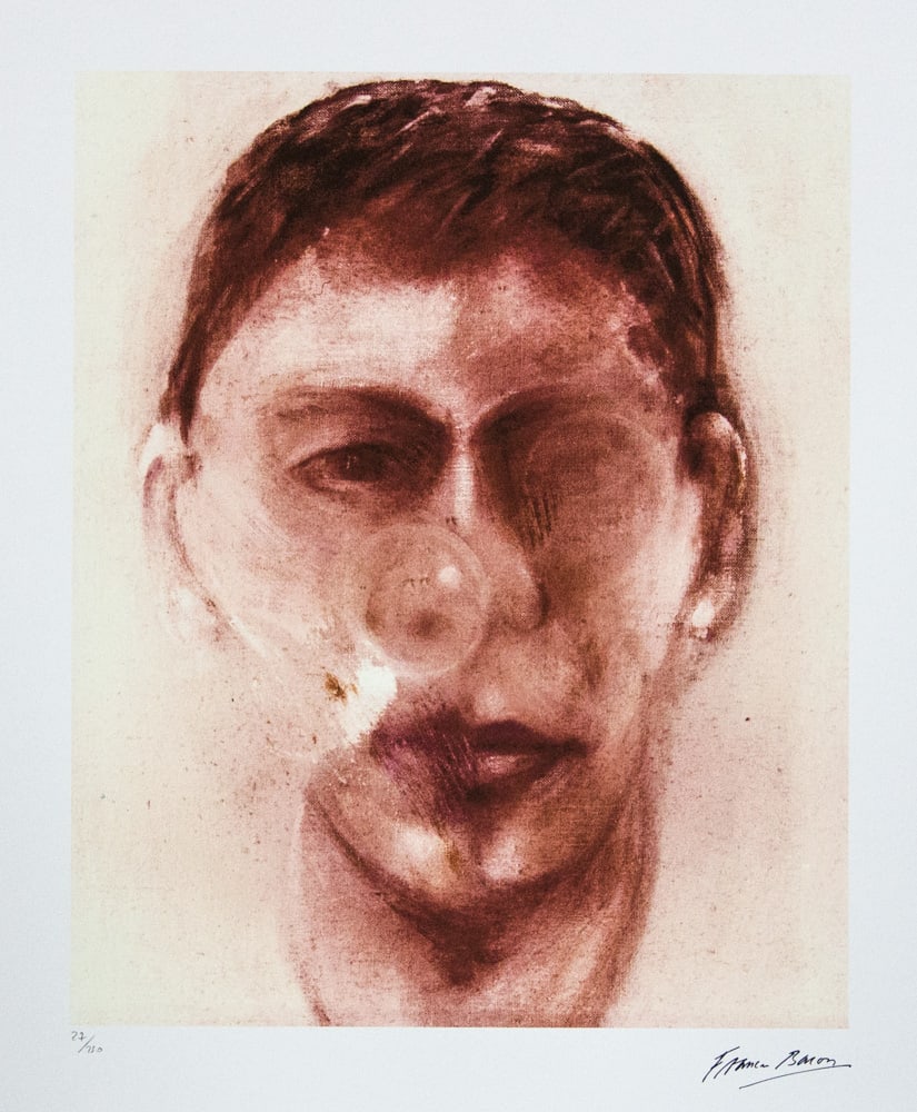 Francis Bacon 'Study for Self-Portrait': Francis Bacon (after) 'Study for Self-Portrait' offset lithography, limited edition of 250, sheet size 50 x 65 cm, plate signed bottom right, numbered with pencil bottom left 27/250, fine art paper,
