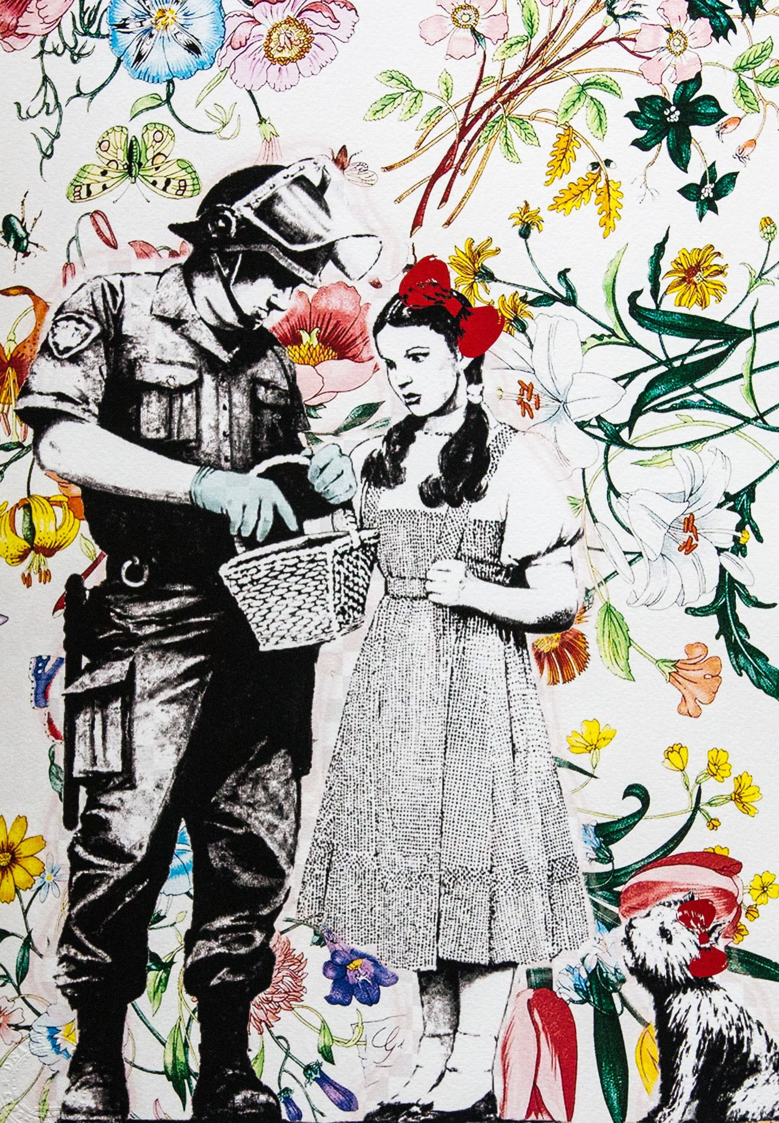 DEATH NYC SIGNED FINE ART PRINT W/COA: DEATH NYC Signed Fine Art Print with COA , DEATH NYC is a New York City-based street artist. Her pseudonym is an acronym for 'Don't Easily Abandon the Hope'. Print is blind stamped, comes with