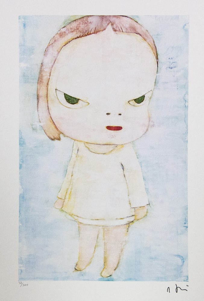 Yoshitomo Nara, Untitled: Yoshitomo Nara (after) untitled, offset lithography, limited edition of 300, sheet size 50 x 65 cm, plate signed bottom right, numbered with pencil bottom left 38/300, fine art paper, without