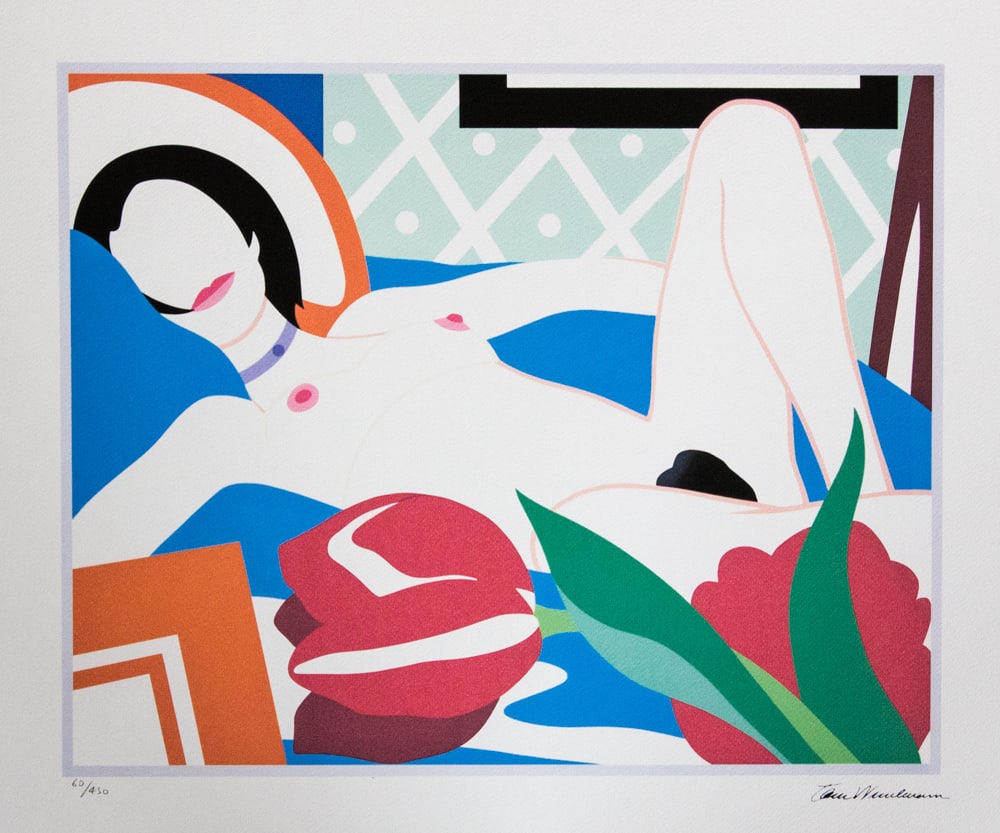 Tom Wesselmann 'Monica with Tulips': Tom Wesselmann (after) 'Monica with Tulips' offset lithography, limited edition of 450, sheet size 50 x 70 cm, plate signed bottom right, numbered with pencil bottom left 60/450, cotton paper, bottom