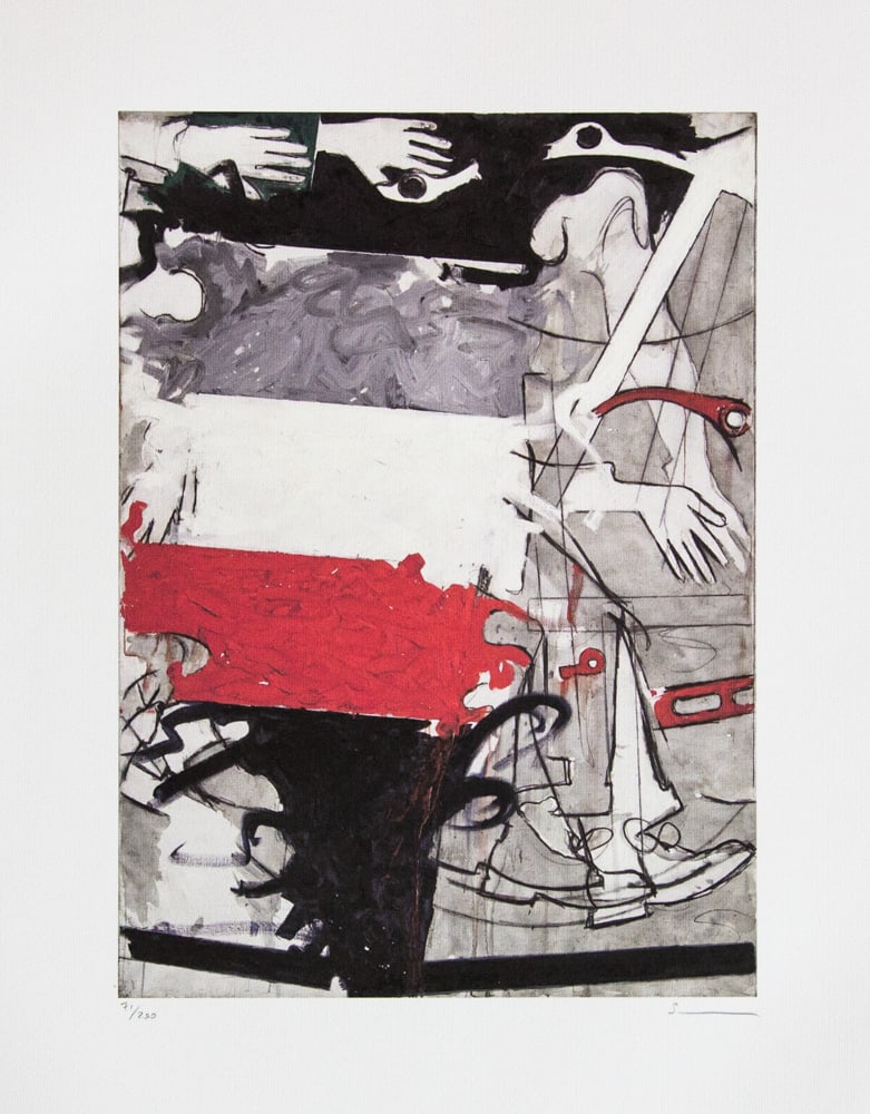 Mario Schifano 'N° 2 des Archives du Futurisme, 1965': Mario Schifano (after) 'N° 2 des Archives du Futurisme, 1965' offset lithograph in colors, signed bottom right, pencil, numbered bottom left with pencil, limited edition 71/200, bottom center publish