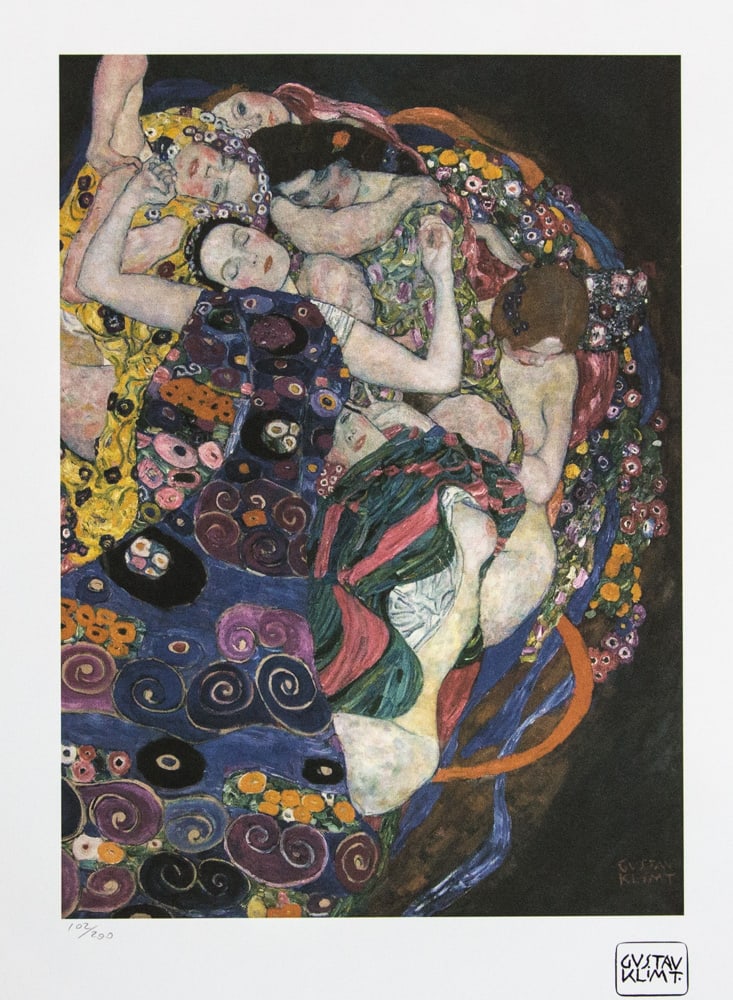 Gustav Klimt 'The Virgin': Gustav Klimt (after) 'The Virgin' limited edition of 200, lithograph print, plate signed bottom right, numbered with pencil bottom left 102/200, fine art paper, with La TREC Spa embossing, sheet