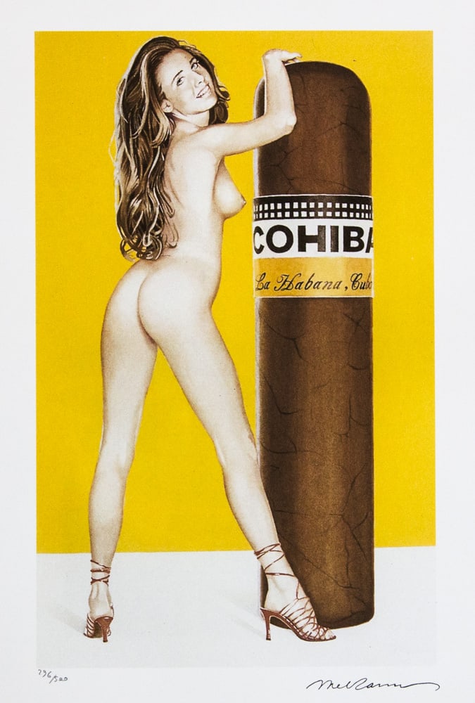 Mel Ramos 'Have a Havana': Mel Ramos (after) 'Have a Havana' offset lithograph in colors on Arches paper, sheet size 38,5 x 57 cm, plate signed bottom right, numbered with pencil, limited edition 296/500, Georges Israel
