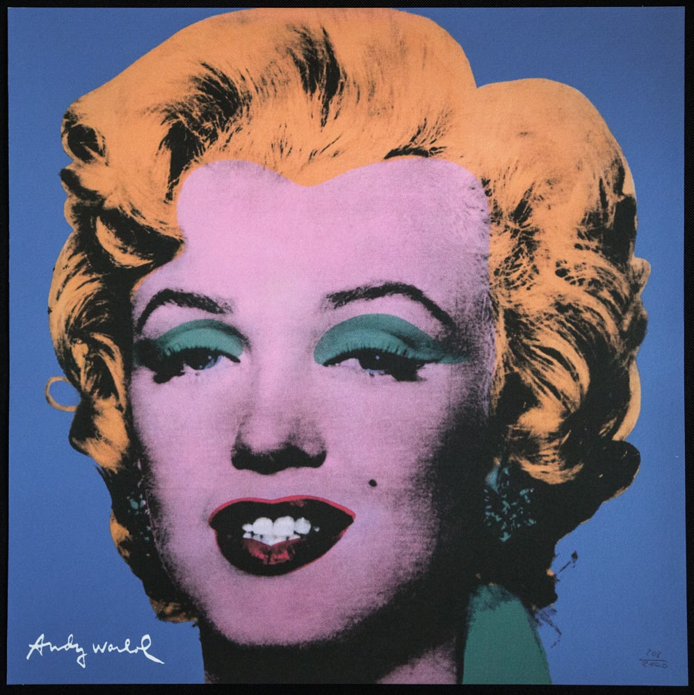 Andy Warhol 'Marilyn Monroe': Andy Warhol (after) 'Marilyn Monroe' offset lithography, size 60 x 60 cm, plate signed bottom left, numbered with pencil, limited edition 208/2400, heavy paper, stamped with CMOA on the back (Carnegie