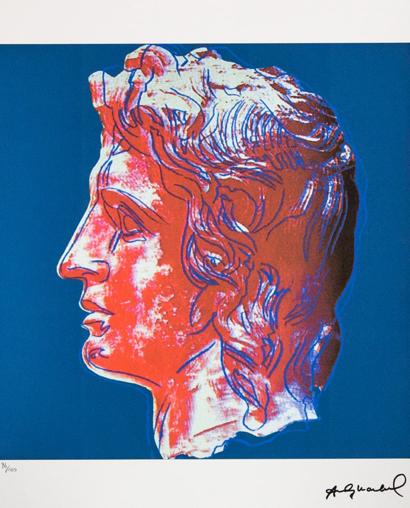 Andy Warhol 'Alexander the Great': Andy Warhol (after) 'Alexander the Great' offset lithograph in colors on Arches paper, sheet size 38,5 x 57 cm, plate signed bottom right, numbered with pencil, limited edition 96/100 (Leo Castelli, A