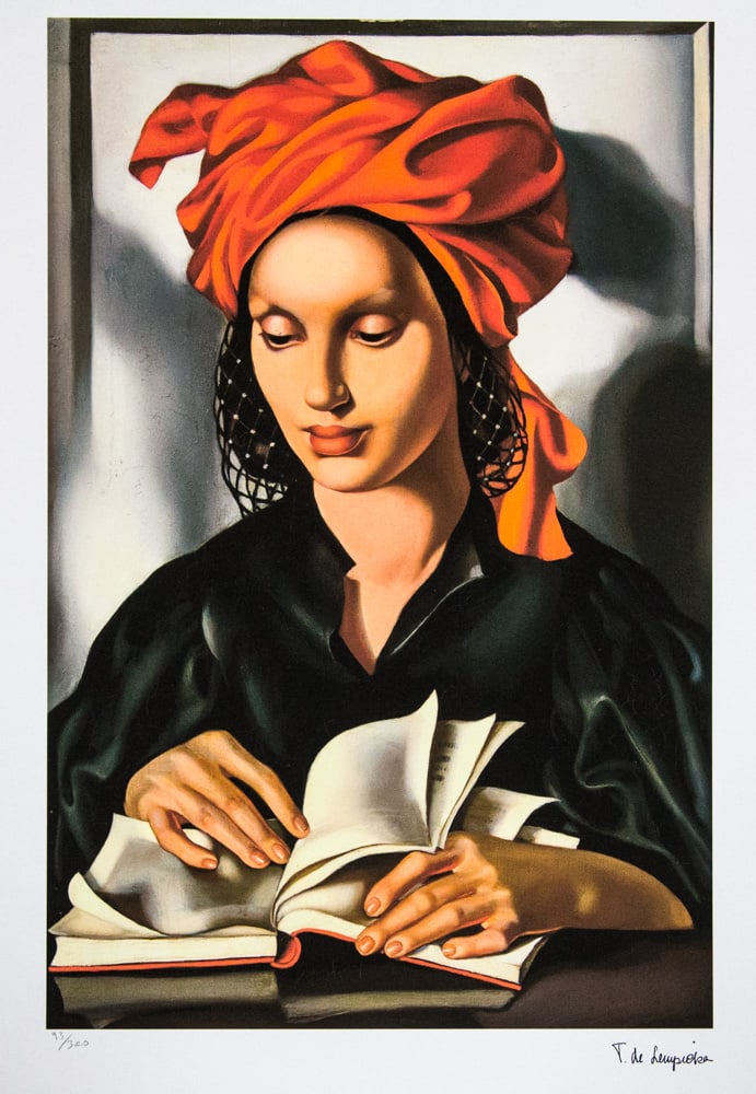 Tamara de ?empicka 'La Sagesse': Tamara de ?empicka (after) 'La Sagesse' offset lithography, limited edition of 300, sheet size 50 x 65 cm, plate signed bottom right, numbered with pencil bottom left 93/300, fine art paper, without