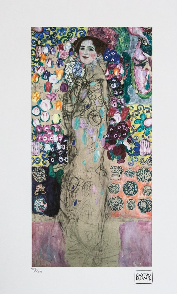 Gustav Klimt 'Portrait of Ria Munk III': Gustav Klimt (after) 'Portrait of Ria Munk III' limited edition of 200, lithograph print, plate signed bottom right, numbered with pencil bottom left 109/200, fine art paper, with La TREC Spa