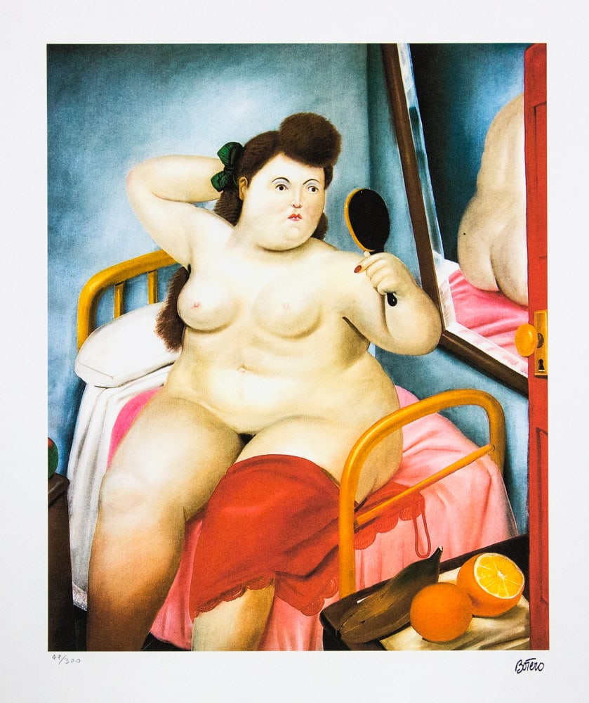 Fernando Botero 'La Toilette': Fernando Botero (after) 'La Toilette' offset lithography, limited edition of 300, sheet size 50 x 65 cm, plate signed bottom right, numbered with pencil bottom left 47/300, fine art paper, without