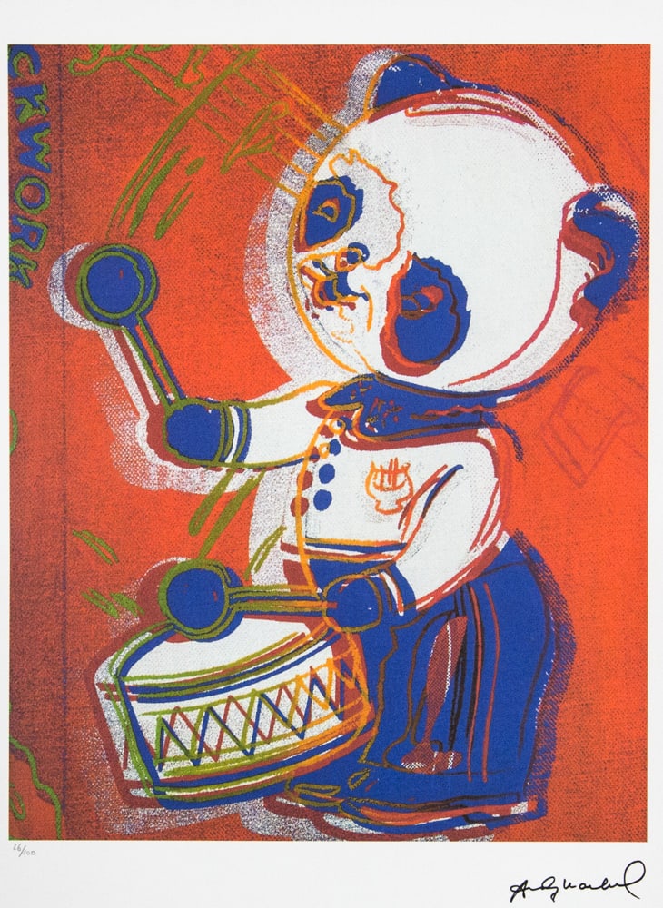Andy Warhol 'Clockwork Panda': Andy Warhol (after) 'Clockwork Panda' offset lithograph in colors on Arches paper, sheet size 38,5 x 57 cm, plate signed bottom right, numbered with pencil, limited edition 26/100 (Leo Castelli, Art