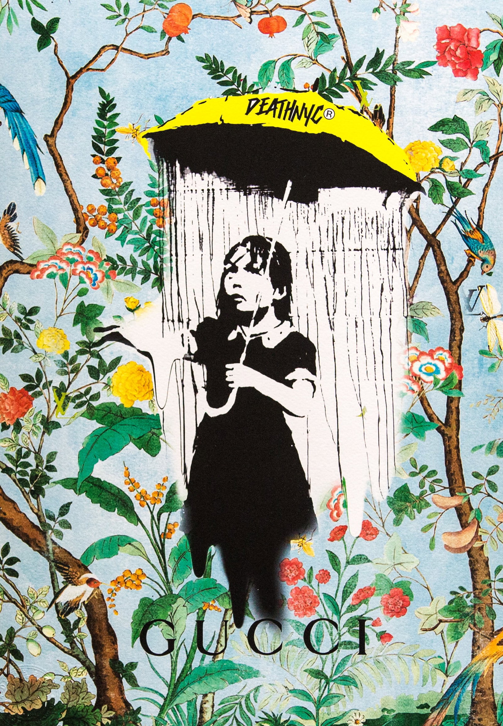 DEATH NYC SIGNED FINE ART PRINT W/COA: DEATH NYC Signed Fine Art Print with COA , DEATH NYC is a New York City-based street artist. Her pseudonym is an acronym for 'Don't Easily Abandon the Hope'. Print is blind stamped, comes with