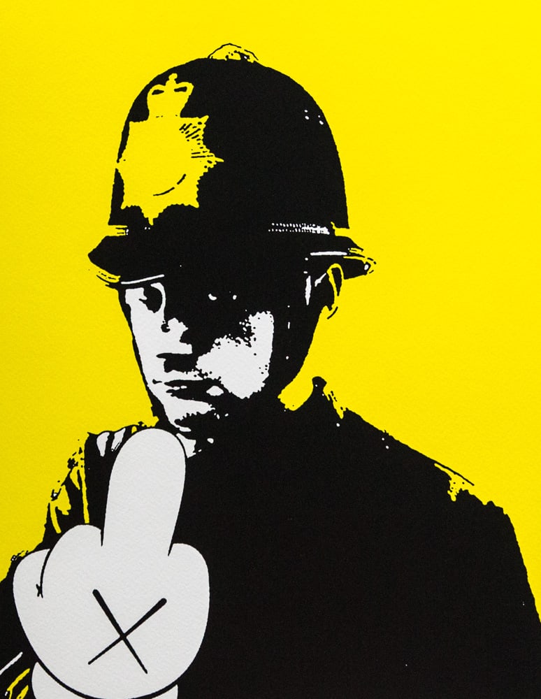 DEATH NYC SIGNED FINE ART PRINT W/COA: DEATH NYC Signed Fine Art Print with COA , DEATH NYC is a New York City-based street artist. Her pseudonym is an acronym for 'Don't Easily Abandon the Hope'. Print is blind stamped, comes with