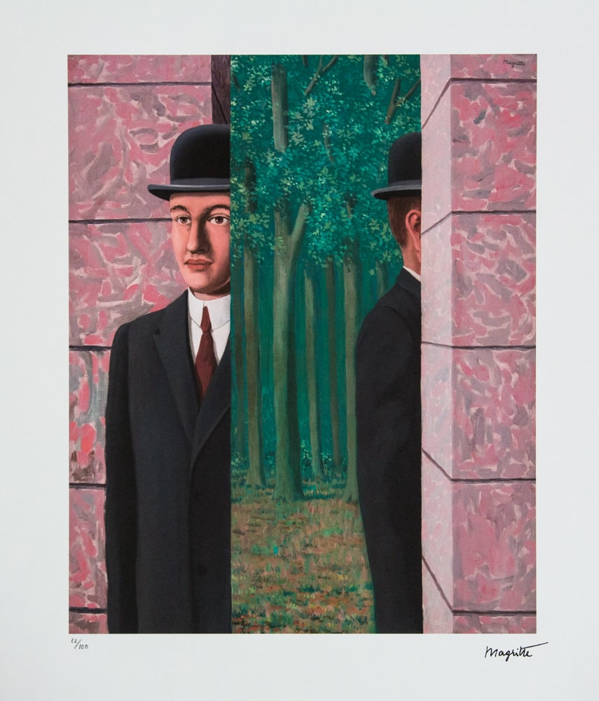 Rene Magritte 'The Commonplace': Rene Magritte (after) 'The Commonplace' lithography print, limited edition of 100, plate signed bottom right, numbered with pencil bottom left 22/100, bottom left publishing house stamp 'SPADEM,