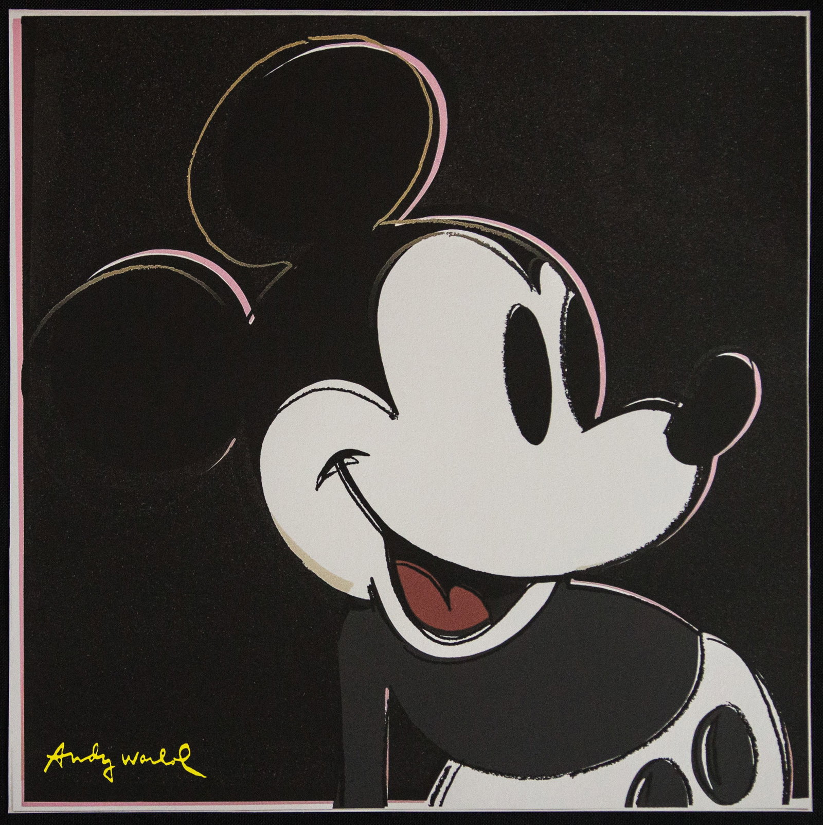 Andy Warhol 'Mickey Mouse': Andy Warhol (after) 'Mickey Mouse' offset lithography, size 60 x 60 cm, plate signed bottom left, numbered with pencil, limited edition 508/2400, heavy paper, stamped with CMOA on the back (Carnegie M