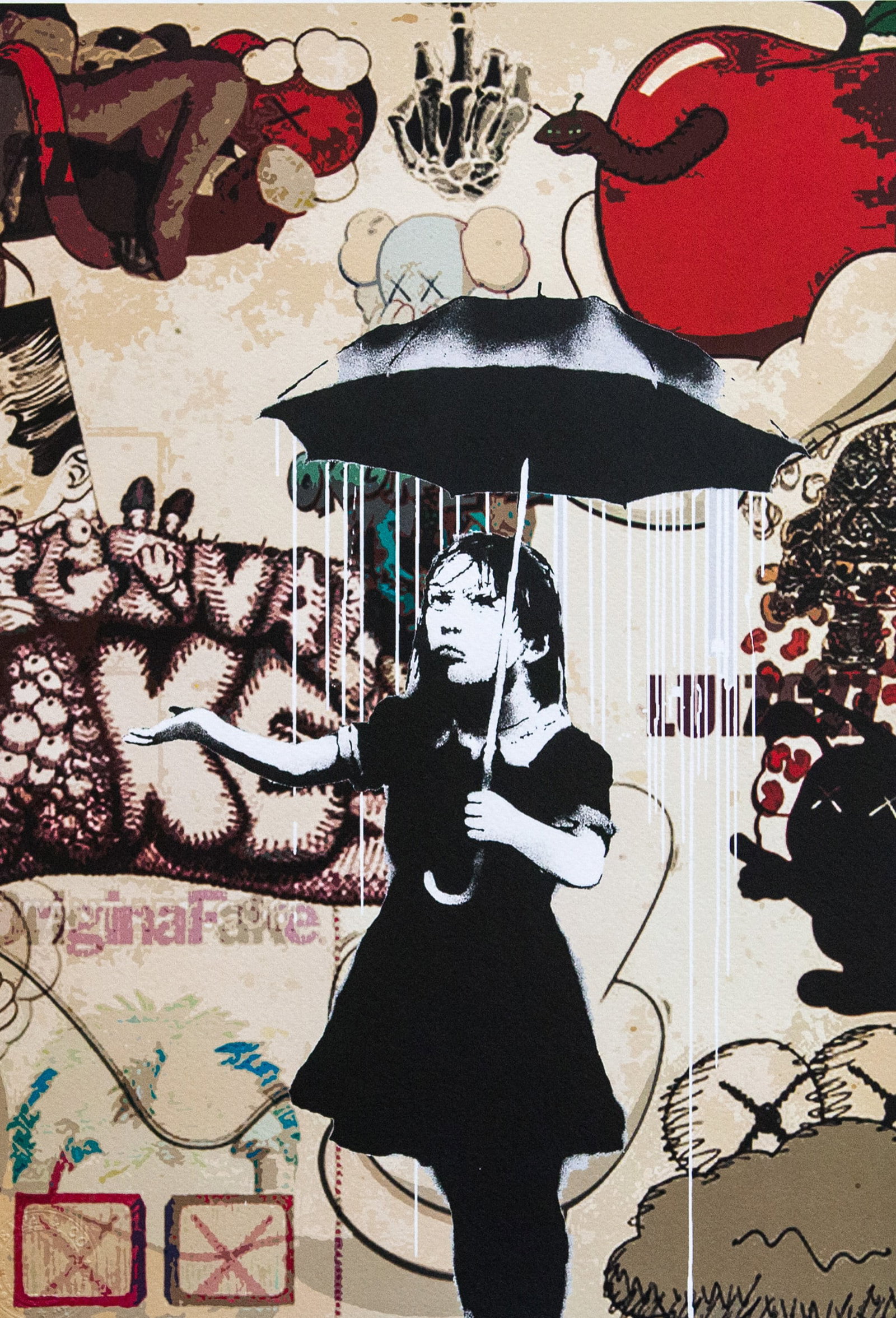DEATH NYC SIGNED FINE ART PRINT W/COA: DEATH NYC Signed Fine Art Print with COA , DEATH NYC is a New York City-based street artist. Her pseudonym is an acronym for 'Don't Easily Abandon the Hope'. Print is blind stamped, comes with
