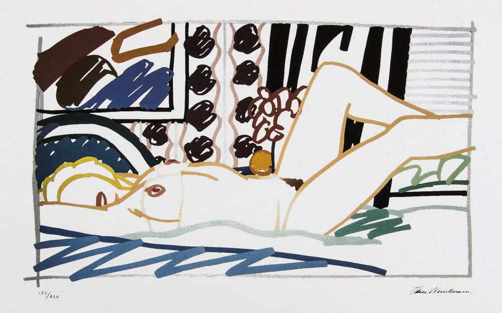 Tom Wesselmann 'Study for Bedroom Painting': Tom Wesselmann (after) 'Study for Bedroom Painting' offset lithography, limited edition of 450, sheet size 50 x 70 cm, plate signed bottom right, numbered with pencil bottom left 169/450, cotton