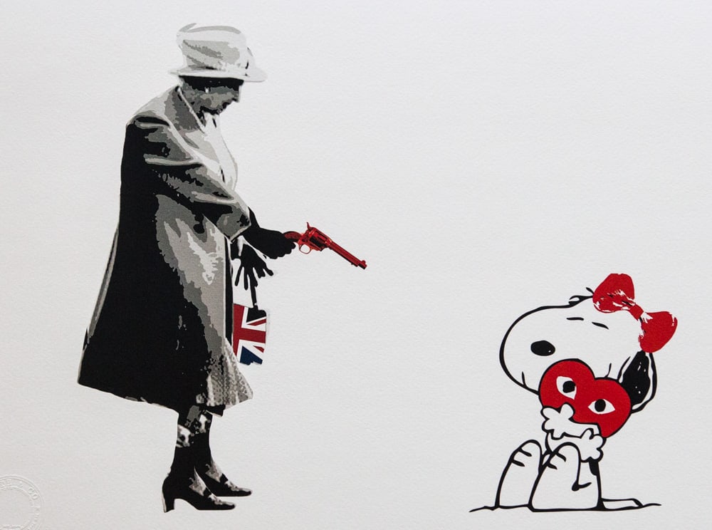 DEATH NYC SIGNED FINE ART PRINT W/COA: DEATH NYC Signed Fine Art Print with COA , DEATH NYC is a New York City-based street artist. Her pseudonym is an acronym for 'Don't Easily Abandon the Hope'. Print is blind stamped, comes with
