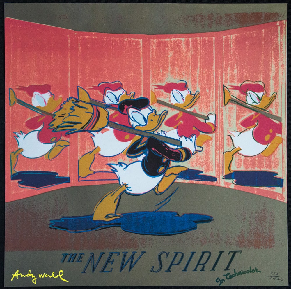 Andy Warhol 'Donald Duck': Andy Warhol (after) 'Donald Duck' offset lithography, size 60 x 60 cm, plate signed bottom left, numbered with pencil, limited edition 226/2400, heavy paper, stamped with CMOA on the back (Carnegie