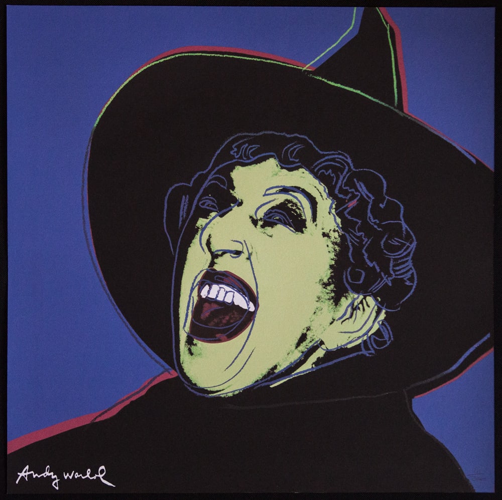 Andy Warhol 'The Witch': Andy Warhol (after) 'The Witch' offset lithography, size 60 x 60 cm, plate signed bottom left, numbered with pencil, limited edition 111/2400, heavy paper, stamped with CMOA on the back (Carnegie