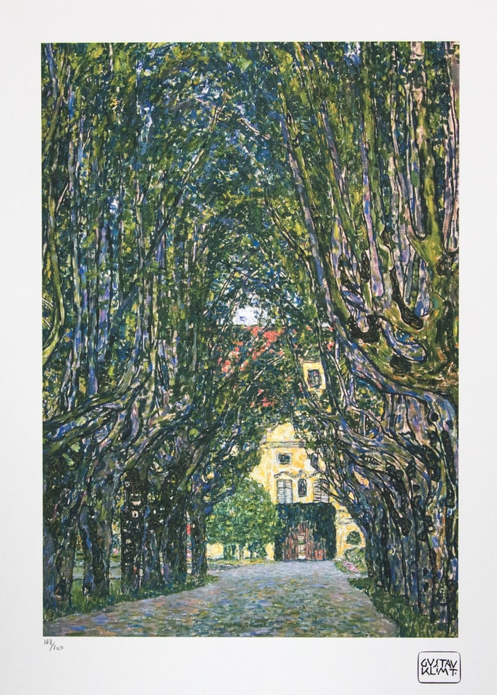 Gustav Klimt 'Avenue in the Park of Schloss Kammer': Gustav Klimt (after) 'Avenue in the Park of Schloss Kammer' limited edition of 200, lithograph print, plate signed bottom right, numbered with pencil bottom left 148/200, fine art paper, with La TREC
