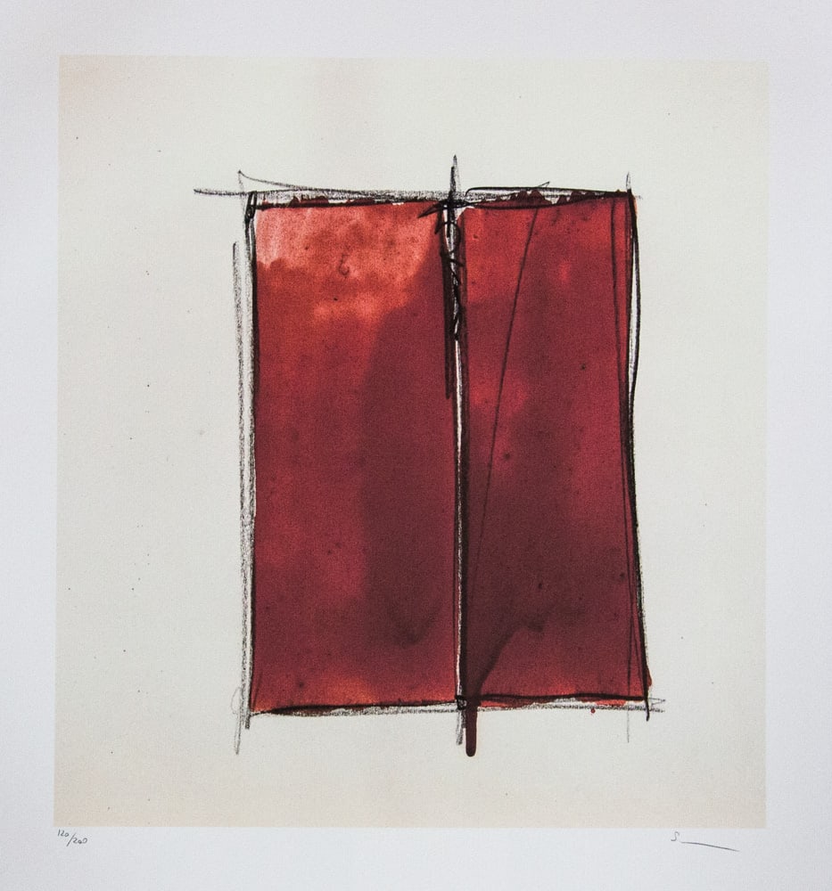 Mario Schifano, Untitled: Mario Schifano (after) untitled, offset lithograph in colors, signed bottom right, pencil, numbered bottom left with pencil, limited edition 120/200, bottom center publishing house stamp, cotton paper