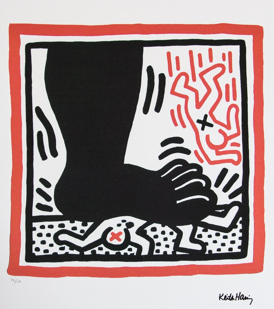 Keith Haring, Untitled: Keith Haring (after) untitled, offset lithography, limited edition of 150, sheet size 50 x 70 cm, plate signed bottom right, numbered with pencil bottom left 37/150, cotton paper, Keith Haring Foundat