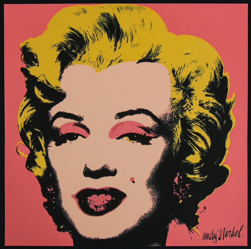 Andy Warhol 'Marilyn Monroe': Andy Warhol (after) 'Marilyn Monroe' offset lithography, size 60 x 60 cm, plate signed bottom right, numbered with pencil, limited edition 518/2400, heavy paper, stamped with CMOA on the back (Carnegi