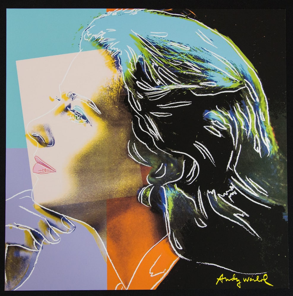 Andy Warhol 'Ingrid Bergman': Andy Warhol (after) 'Ingrid Bergman' offset lithography, size 60 x 60 cm, plate signed bottom right, numbered with pencil, limited edition 108/2400, heavy paper, stamped with CMOA on the back (Carnegi