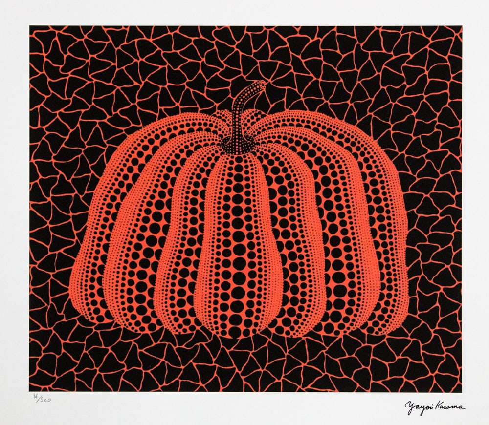 Yayoi Kusama 'Pumpkin': Yayoi Kusama (after) 'Pumpkin' offset lithography, limited edition of 500, sheet size 50 x 65 cm, plate signed bottom right, numbered with pencil bottom left 96/500, fine art paper, without
