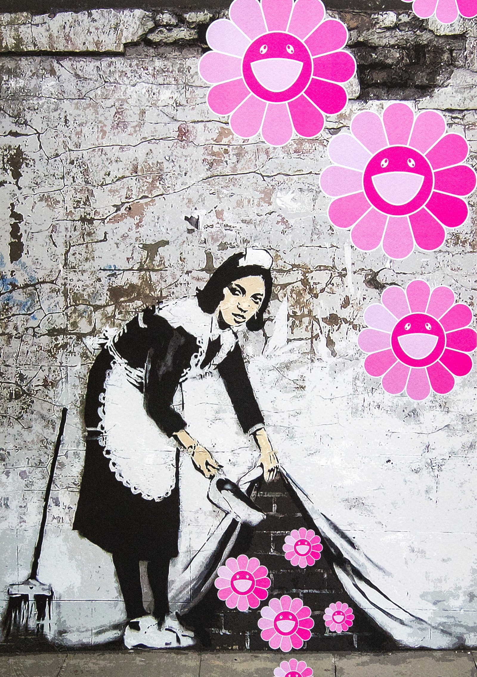 DEATH NYC SIGNED FINE ART PRINT W/COA: DEATH NYC Signed Fine Art Print with COA , DEATH NYC is a New York City-based street artist. Her pseudonym is an acronym for 'Don't Easily Abandon the Hope'. Print is blind stamped, comes with