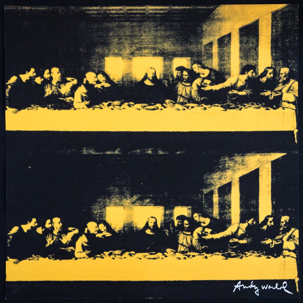 Andy Warhol 'Last Supper': Andy Warhol (after) 'Last Supper' offset lithography, size 60 x 60 cm, plate signed bottom right, numbered with pencil, limited edition 188/2400, heavy paper, stamped with CMOA on the back (Carnegie M