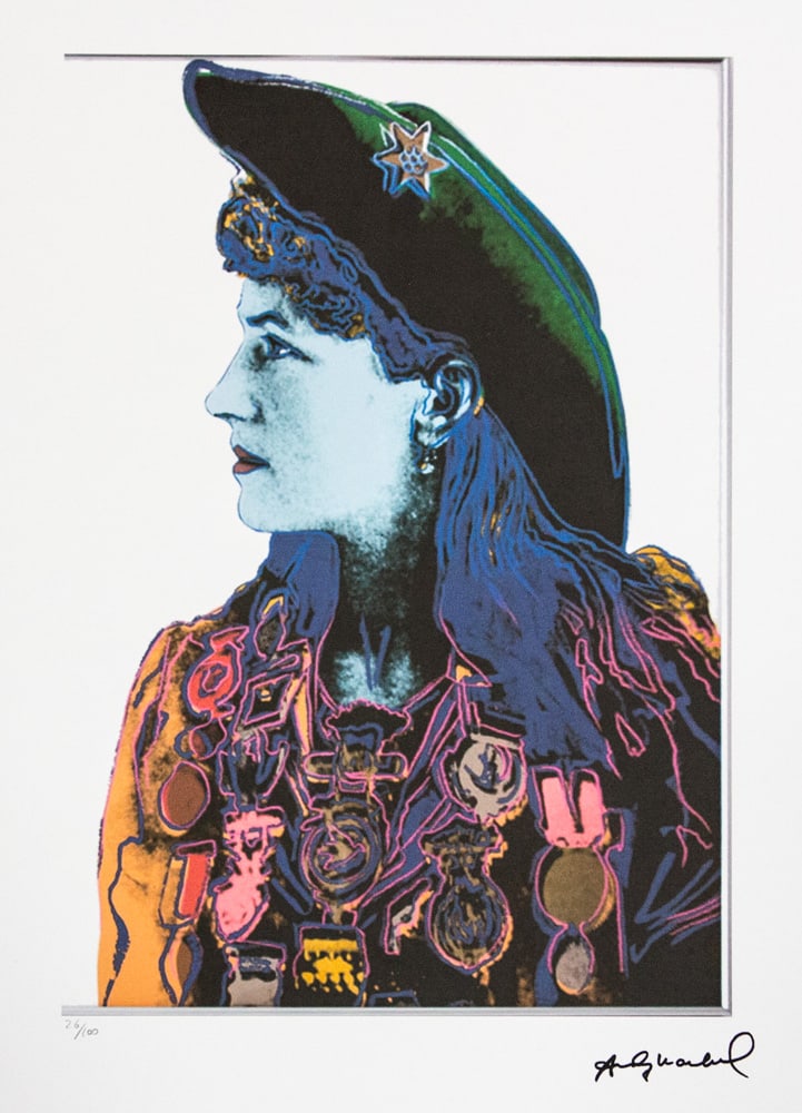 Andy Warhol 'Annie Oakley': Andy Warhol (after) 'Annie Oakley' offset lithograph in colors on Arches paper, sheet size 38,5 x 57 cm, plate signed bottom right, numbered with pencil, limited edition 26/100 (Leo Castelli, Art Gall