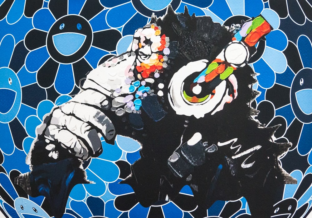 DEATH NYC SIGNED FINE ART PRINT W/COA: DEATH NYC Signed Fine Art Print with COA , DEATH NYC is a New York City-based street artist. Her pseudonym is an acronym for 'Don't Easily Abandon the Hope'. Print is blind stamped, comes with