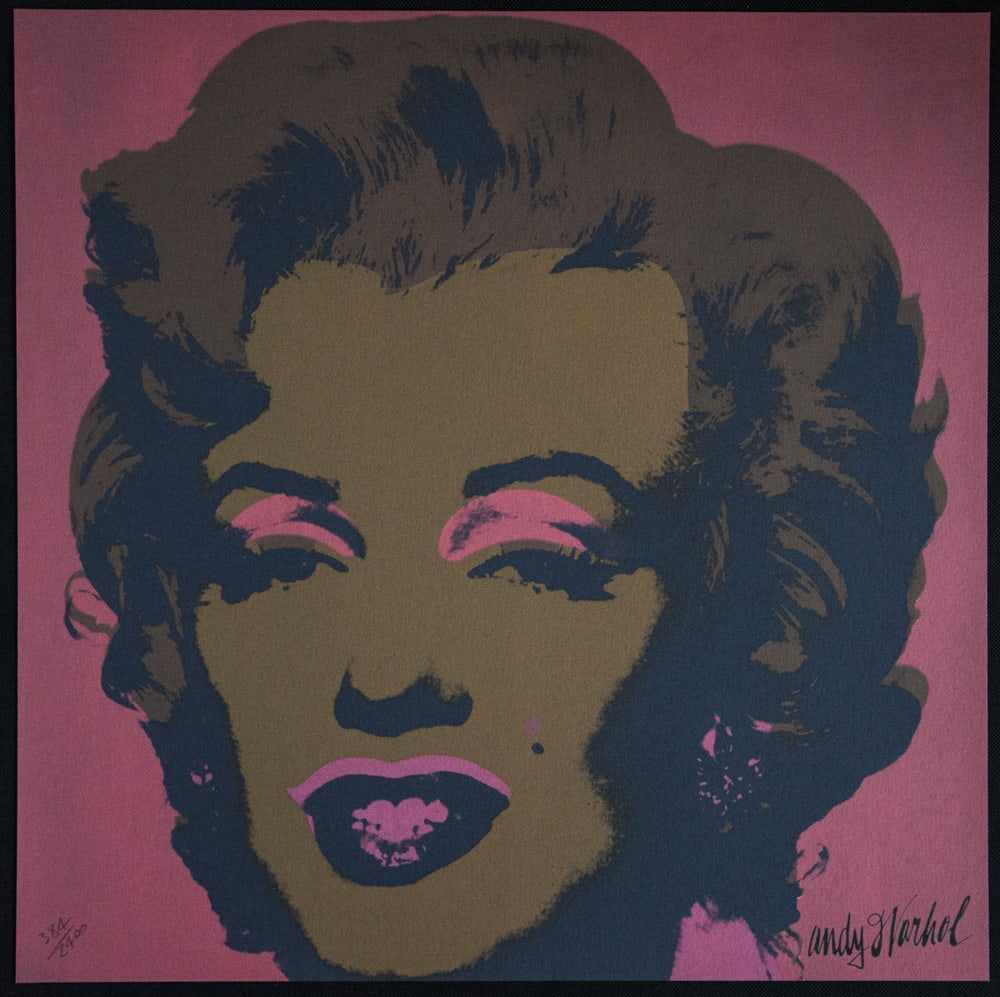 Andy Warhol 'Marilyn Monroe': Andy Warhol (after) 'Marilyn Monroe' offset lithography, size 60 x 60 cm, plate signed bottom right, numbered with pencil, limited edition 384/2400, heavy paper, stamped with CMOA on the back (Carnegi