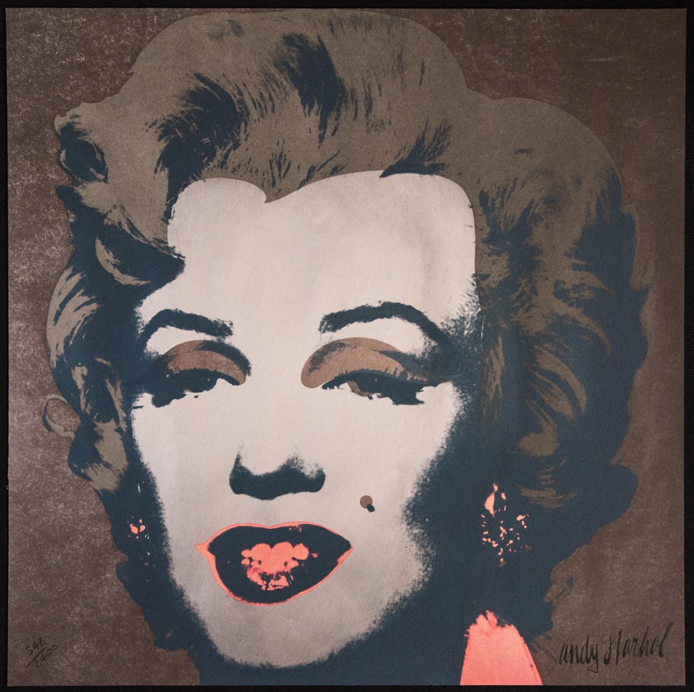 Andy Warhol 'Marilyn Monroe': Andy Warhol (after) 'Marilyn Monroe' offset lithography, size 60 x 60 cm, plate signed bottom right, numbered with pencil, limited edition 542/2400, heavy paper, stamped with CMOA on the back (Carnegi