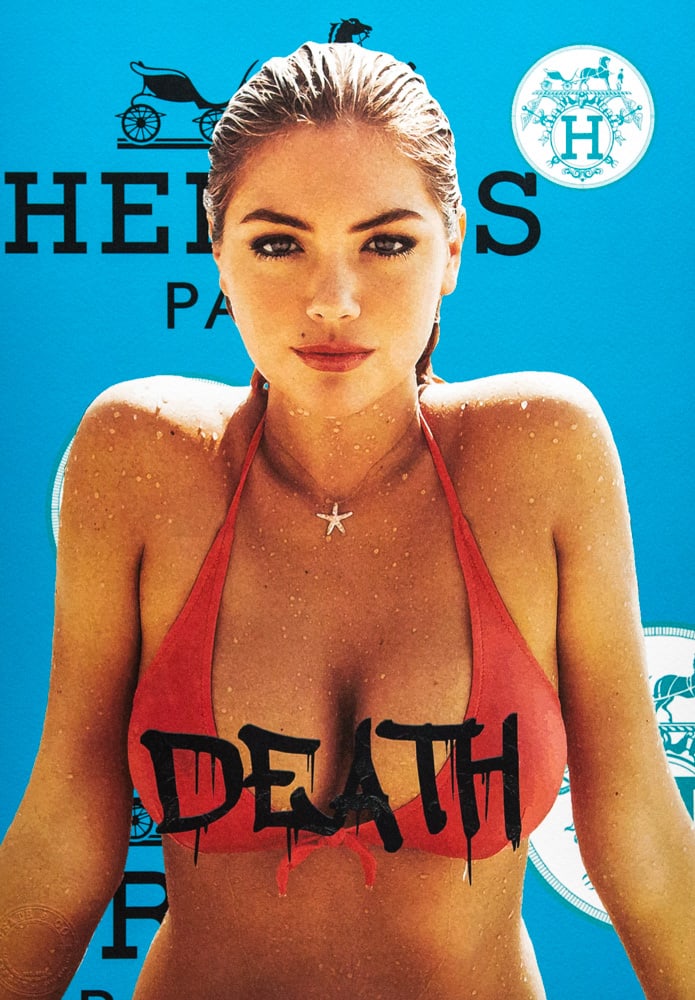 DEATH NYC SIGNED FINE ART PRINT W/COA: DEATH NYC Signed Fine Art Print with COA , DEATH NYC is a New York City-based street artist. Her pseudonym is an acronym for 'Don't Easily Abandon the Hope'. Print is blind stamped, comes with