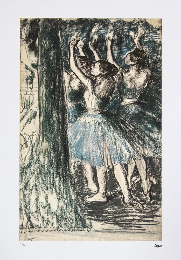 Edgar Degas 'Group of Dancers': Edgar Degas (after) 'Group of Dancers' offset lithography, limited edition of 300, sheet size 50 x 70 cm, plate signed bottom right, numbered with pencil bottom left 51/300, cotton paper, without
